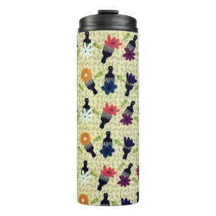 Termo Setenta pintas y flores africanas