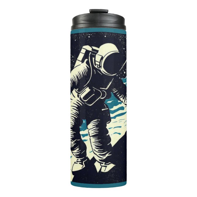 Termo SF - Astronauta en Spacewalk Woodcut 2 (Anverso)
