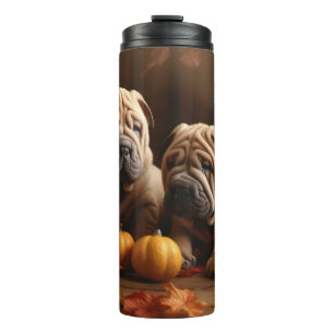 Termo Shar Pei Puppy Calabaza deslumbrante de otoño
