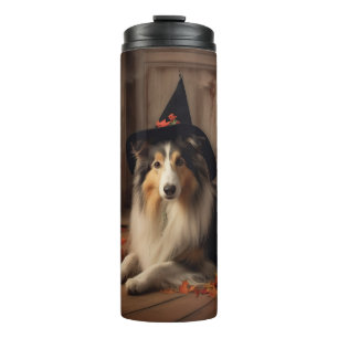 Termo Shetland Sheepdog Pumpkins Halloween Scary