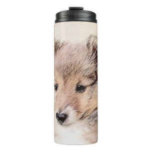 Termo Shetland Sheepdog Puppy Pintura Original Perro Art