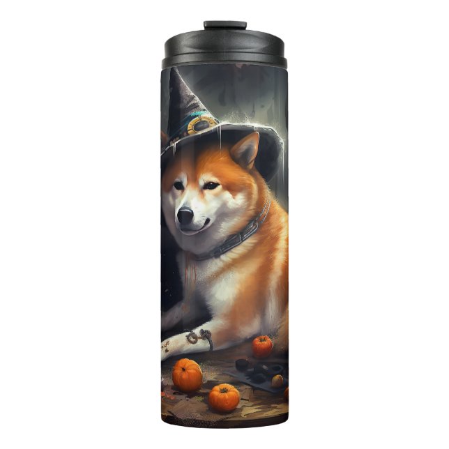 Termo Shiba Inu Calabazas Halloween Da Miedo (Anverso)