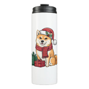 Termo Shiba Inu Navidades de perros vestidos como Santa