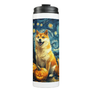 Termo Shiba Inu Perro Lindo Halloween Jack O Lantern Cal