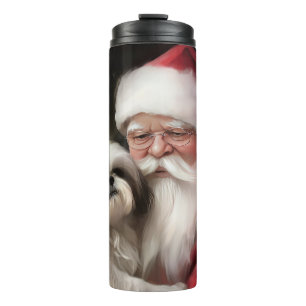 Termo Shih Tzu Con Santa Claus Festivo Navidad 