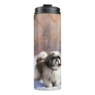 Termo Shih Tzu Deja que nieve Navidad
