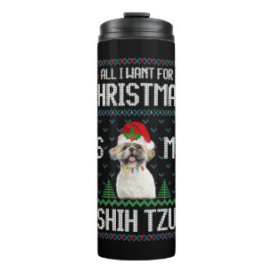 Termo Shih Tzu Dog Navidades feos suéter