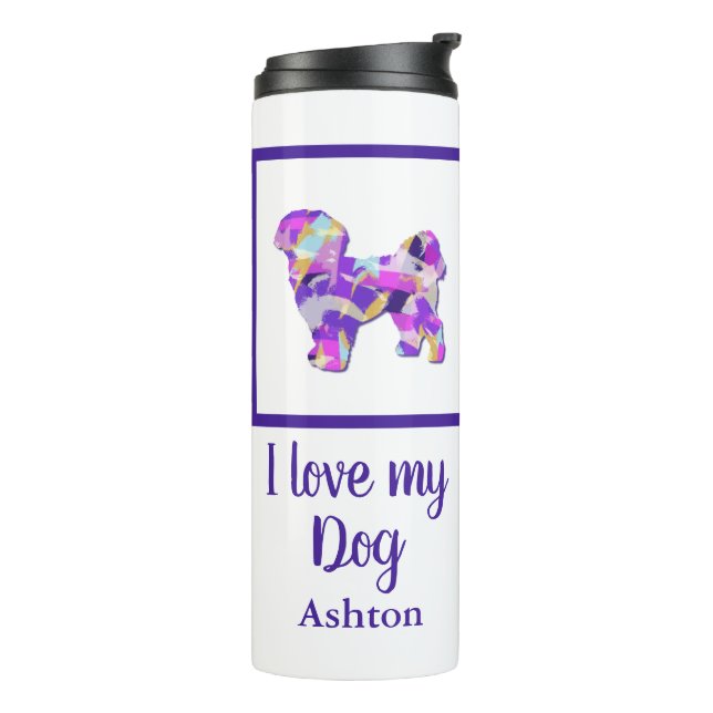 Termo Shih Tzu Dog Silhouette Cute Purple PY&B (Rotado hacia la izquierda)