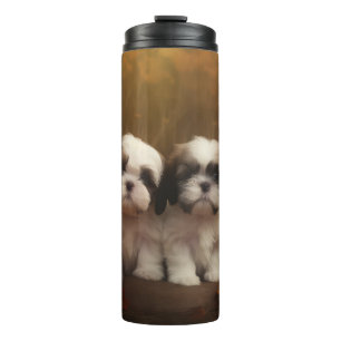 Termo Shih Tzu Puppy Calabaza deslumbrante de otoño