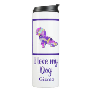 Termo Shihpoo Dog Silhouette Cute Purple PY&B