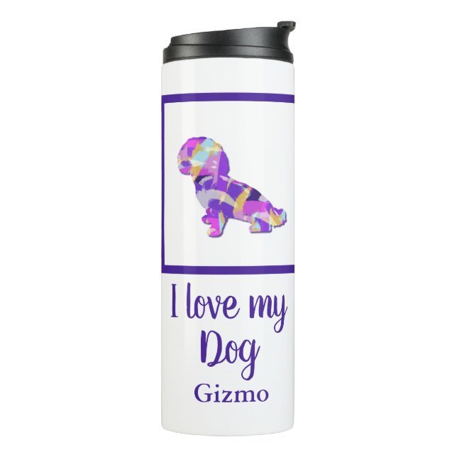 Termo Shihpoo Dog Silhouette Cute Purple PY&B (Rotado hacia la izquierda)