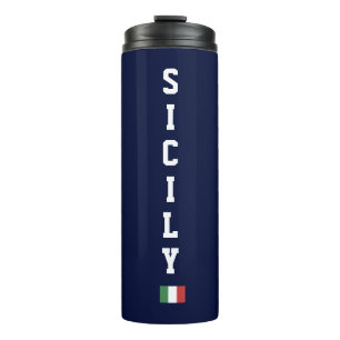 Termo Sicilia Vertical y Bandera Italiana Navy