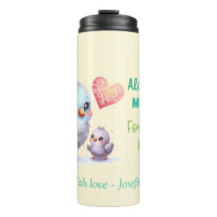 Termo Siempre mi madre - Mamá de pájaro y amarillo bebé