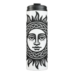 Termo Sigilo del Rostro Solar - Emblema del Sol Negro