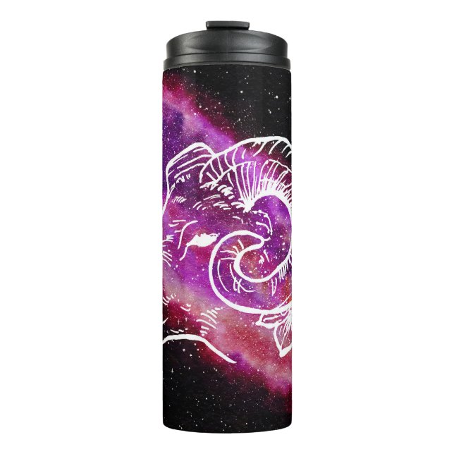 Termo Signo del Zodiaco Constelación de Aries Rosa Púrpu (Anverso)