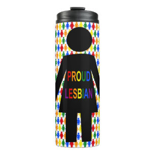 Termo Silhouette lesbiana LGBTQ y damas de arco iris