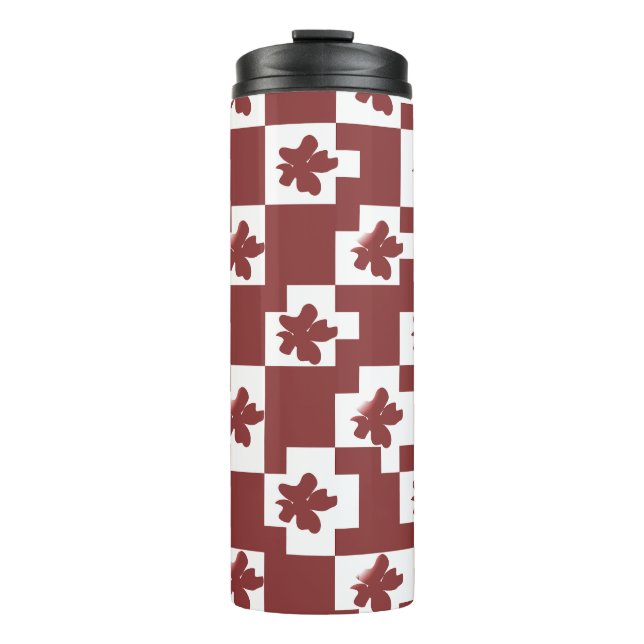 Termo Silhueta de flores em padrão. (Anverso)