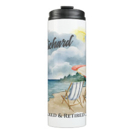 Termo Silla de playa de jubilación temática
