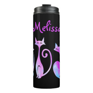 Termo Silueta Adorable Del Tumbler Termal Del Gato