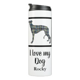 Termo Silueta amarillo y azul de canguro / perro morrino