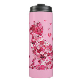 Termo Silueta de gato floral ArtFaux tela envuelta