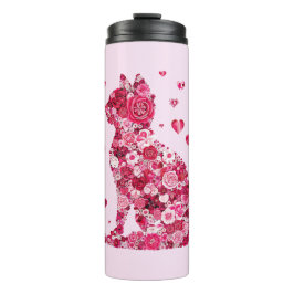 Termo Silueta de gato floral ArtFaux tela envuelta