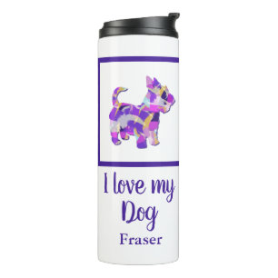 Termo Silueta de perro del territorio escocés Cute morad