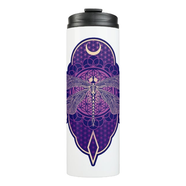 Termo Símbolo de flor de vida de la libélula geométrica  (Anverso)