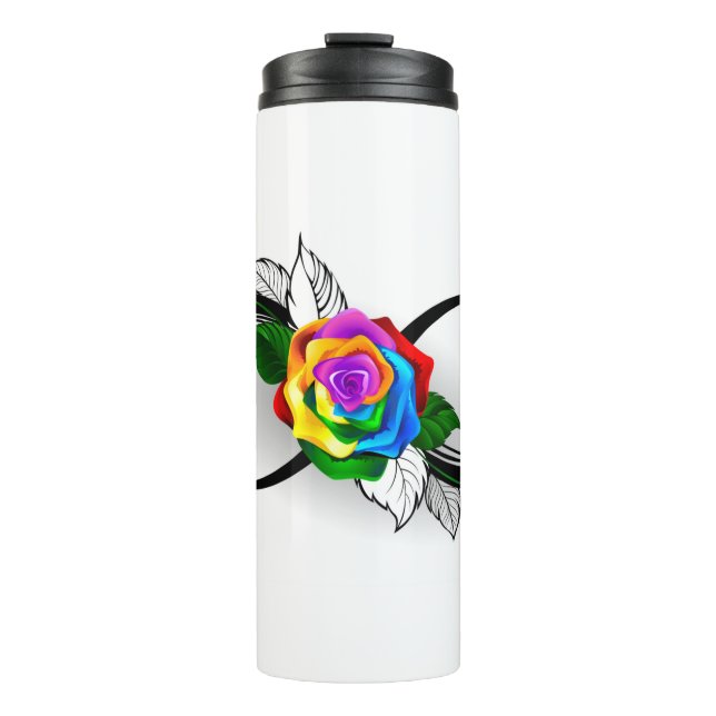 Termo Símbolo de Infinito con Rosa de Arcoíris (Anverso)