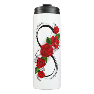 Termo Símbolo de infinito con rosas rojas