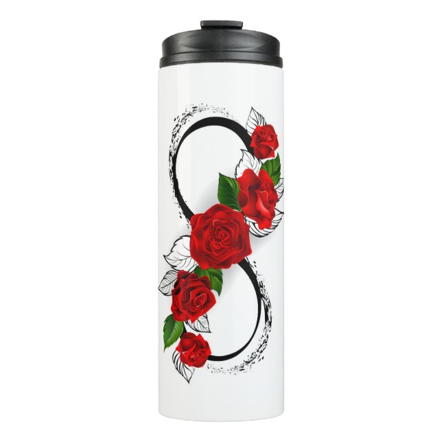 Termo Símbolo de infinito con rosas rojas (Anverso)