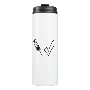 Termo Símbolo de jeringa y garrapata vacunado