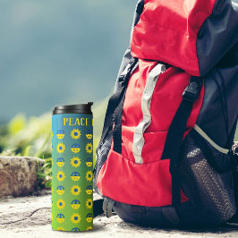 Termo Símbolo de paz de la paz para Ucrania y girasol