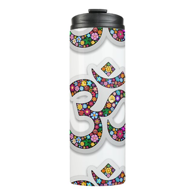 Termo Símbolo de yoga floral de Namaste (Anverso)