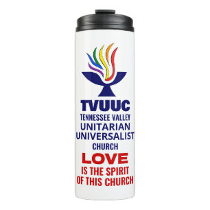Termo Símbolo del logotipo de cáliz TVUUC, el amor es el