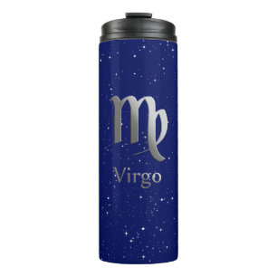 Termo Símbolo del zodiaco para Virgo en azul medianoche