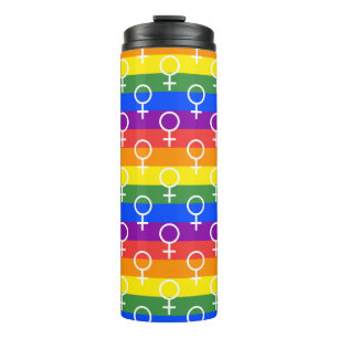 Termo Símbolo femenino patrón arco iris
