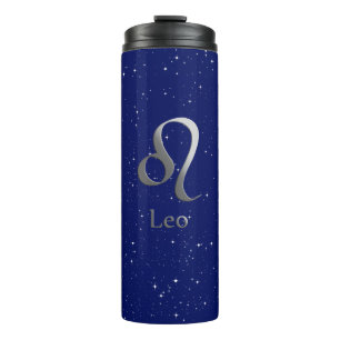 Termo Símbolo zodiaco para León en azul profundo de medi