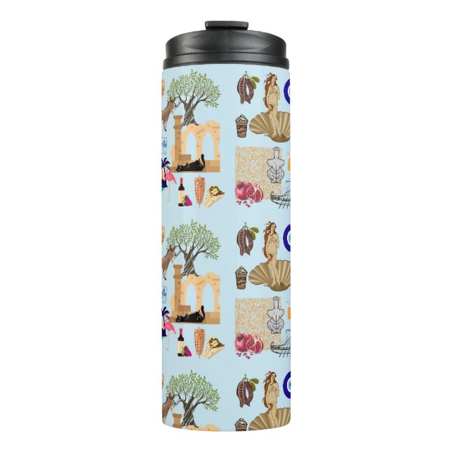 Termo Símbolos de Chipre para los amantes de los viajes (Anverso)