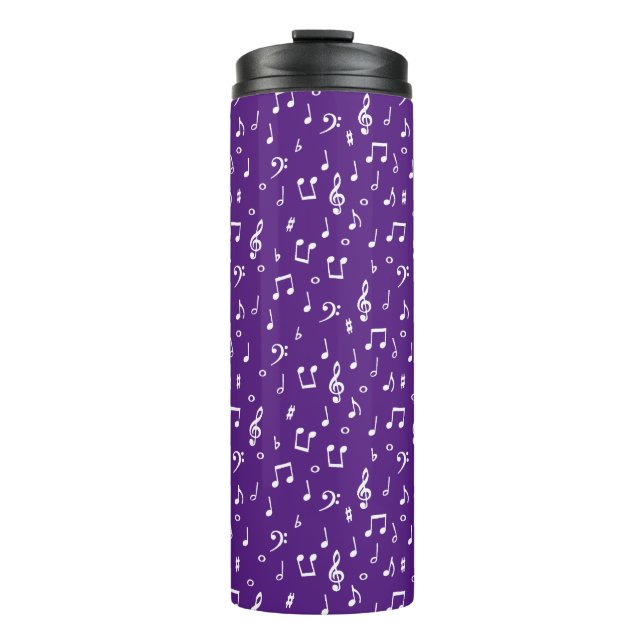 Termo símbolos musicales  taza térmica con aislamiento (Anverso)