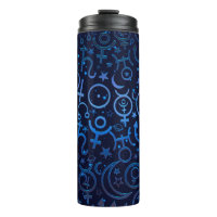 Símbolos Planetarios Azules Universo Místico Plane