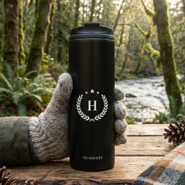 Termo Simple Black Monogram Stylish Modern Minimalist