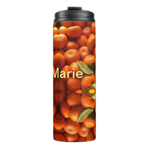 Termo Simple fruta naranja añadir nombre mínimo personal