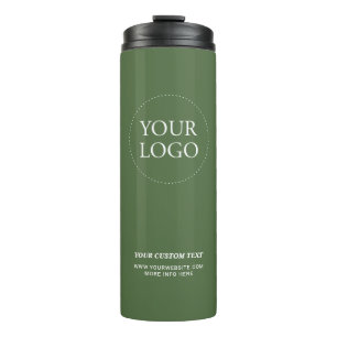 Termo Simple Green Minimal Logotipo de Empresa Texto Per