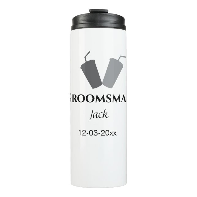 Termo SIMPLE MINIMAL añada tu nombre personalizado groom (Anverso)