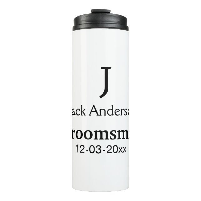 Termo SIMPLE MINIMAL añada tu nombre personalizado groom (Anverso)