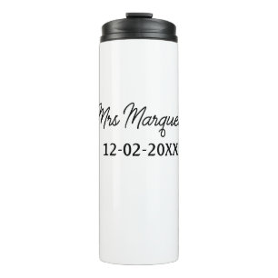 Termo simple monograma minimalista sra Sr nombre fecha a