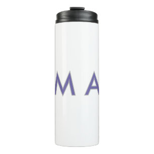 Termo Simple monograma morado gris añade tu nombre moder