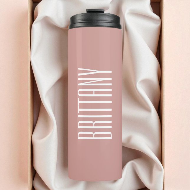 Termo Simple Red Bridesmaid Personalizado Nombre Minimal (Simple Red Bridesmaid Personalized Name Minimal Thermal Tumbler)