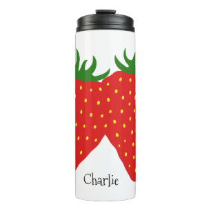 Termo Simple Strawberry nombre personalizado tumbler